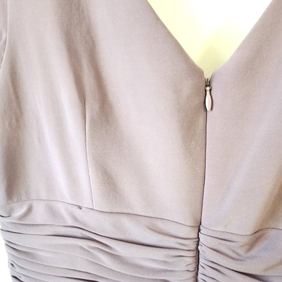 Jessica Howard Purple Layered Wrap Bodice with Ruched Rhinestoned Waist | Size 6 - Picture 9 of 9